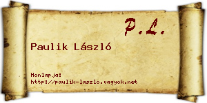 Paulik László névjegykártya